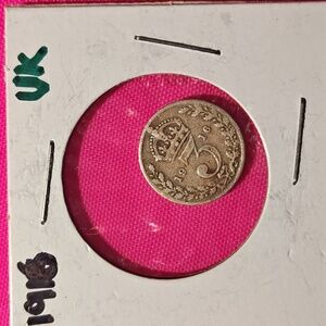 •925 Silver 1916 UK 3 Pence